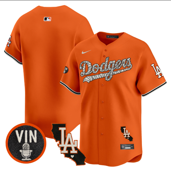 Men Los Angeles Dodgers blank 2025 orange Limited Stitched Jersey